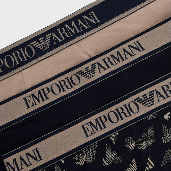 Emporio Armani Trunks 3-pack zwart-beige