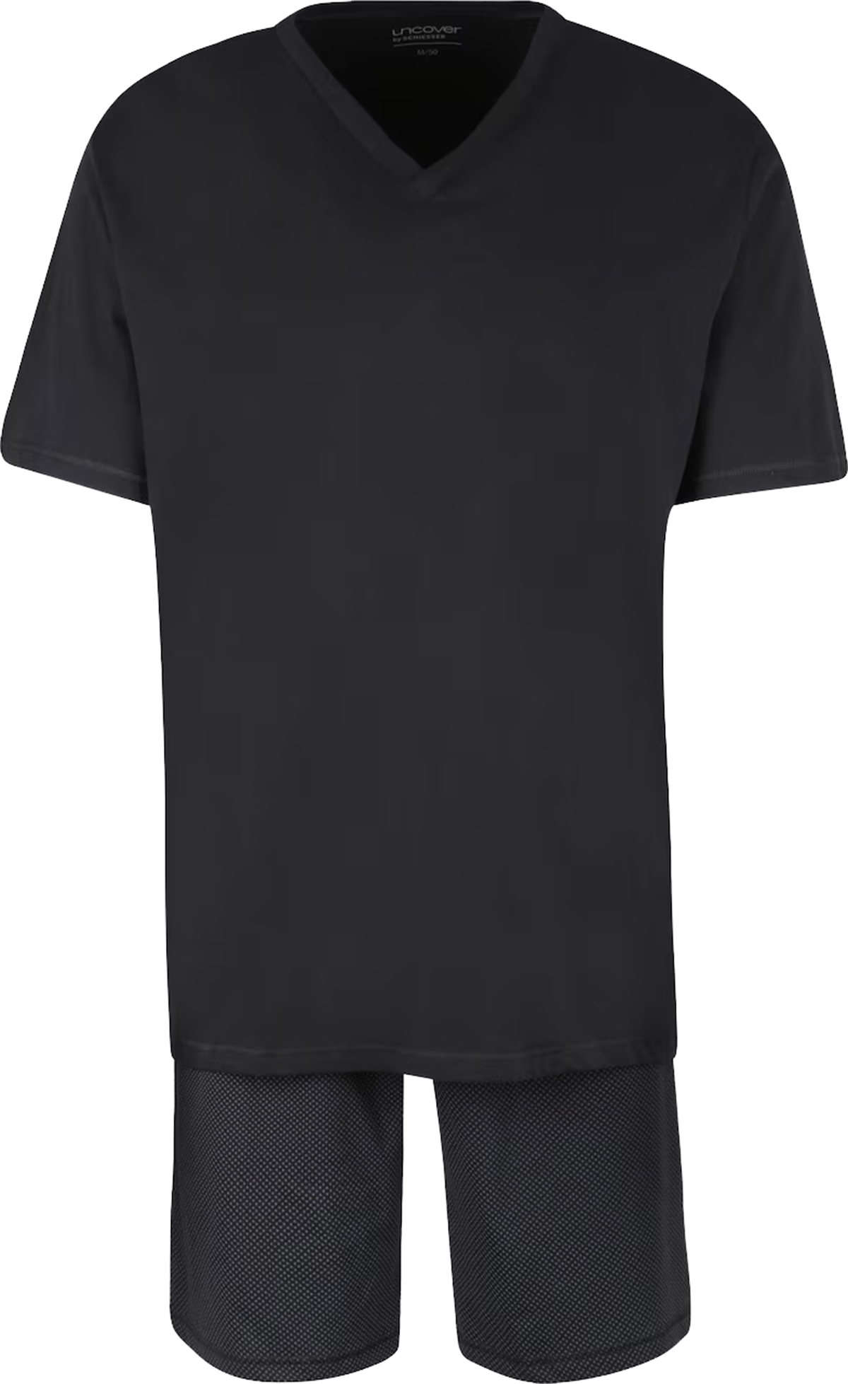 Schiesser Uncover shortama met V-hals zwart