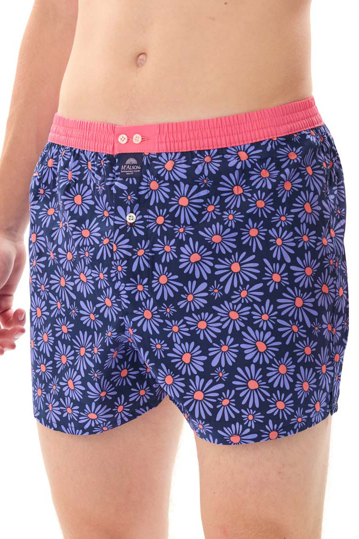 Mc Alson boxer blauw met madeliefjes print   