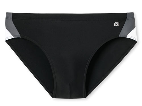 Schiesser zwart-grijze zwemslip