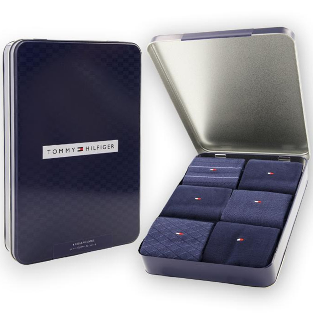 Tommy Hilfiger sokken 6-paar in Giftbox blauw