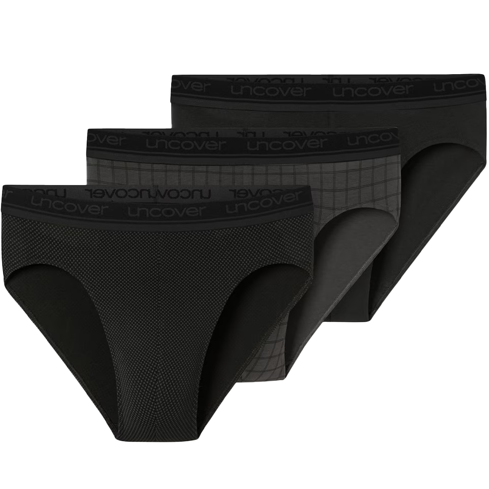 Schiesser Rio slips Uncover 3-pack zwart/grijs
