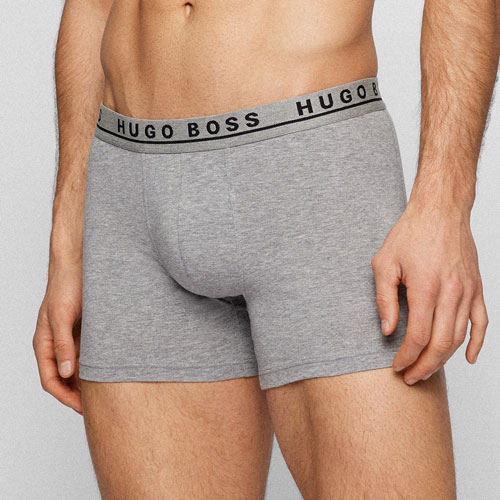 Hugo Boss Boxershort long 3-Pack grijs