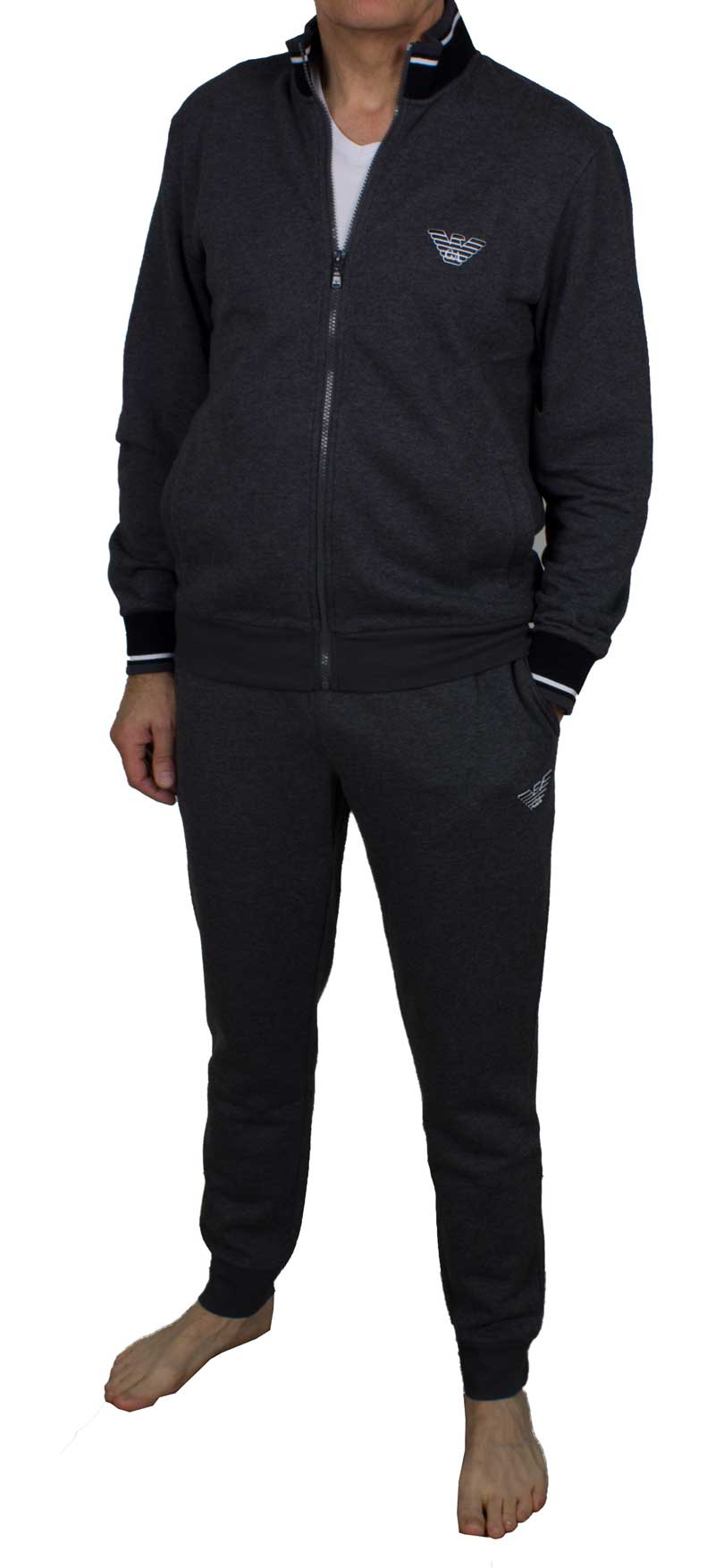 Armani huispak met rits grijs