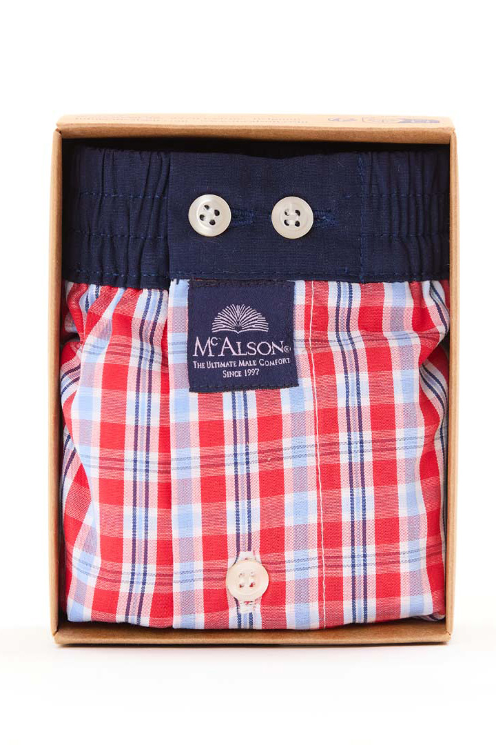 Mc Alson boxer rood blauw met ruitje