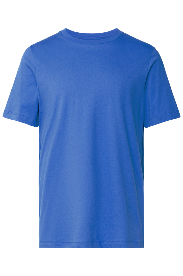 Schiesser Pyjamashirt korte mouw blauw