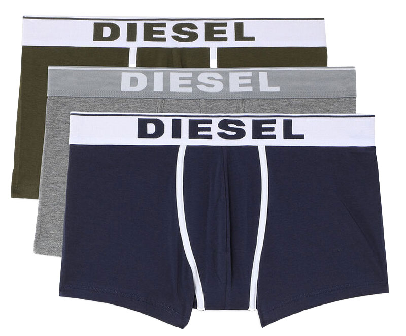 Diesel boxershorts Damien 3-pack groen-blauw-grijs