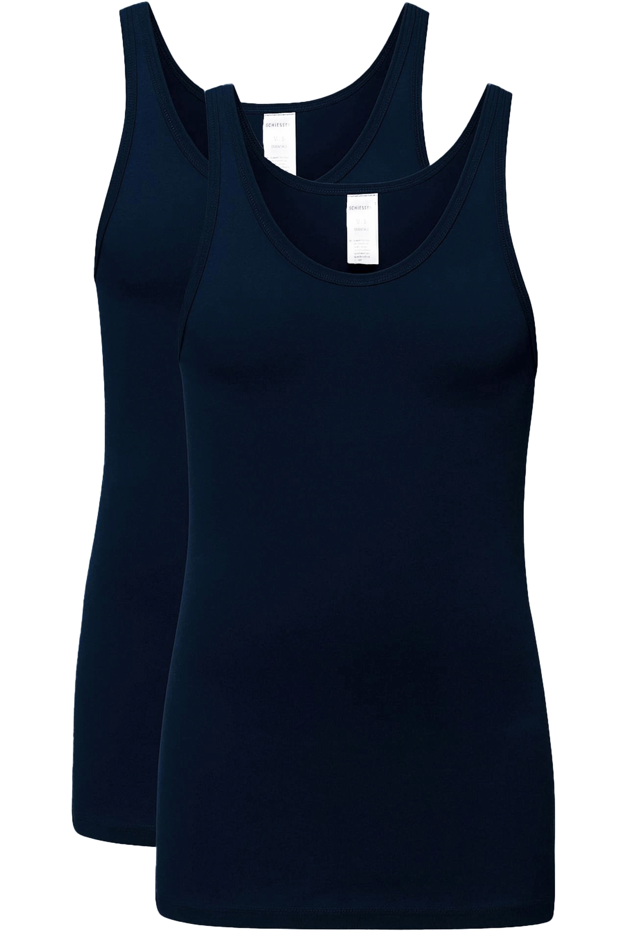 Schiesser hemden original classics 2-pack blauw