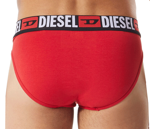 Diesel slips heren 3-pack rood achterkant