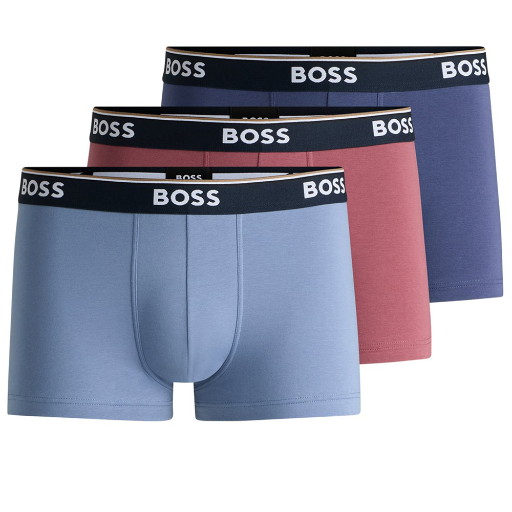Hugo Boss Power boxershort trunk 3-pack blauw-rood