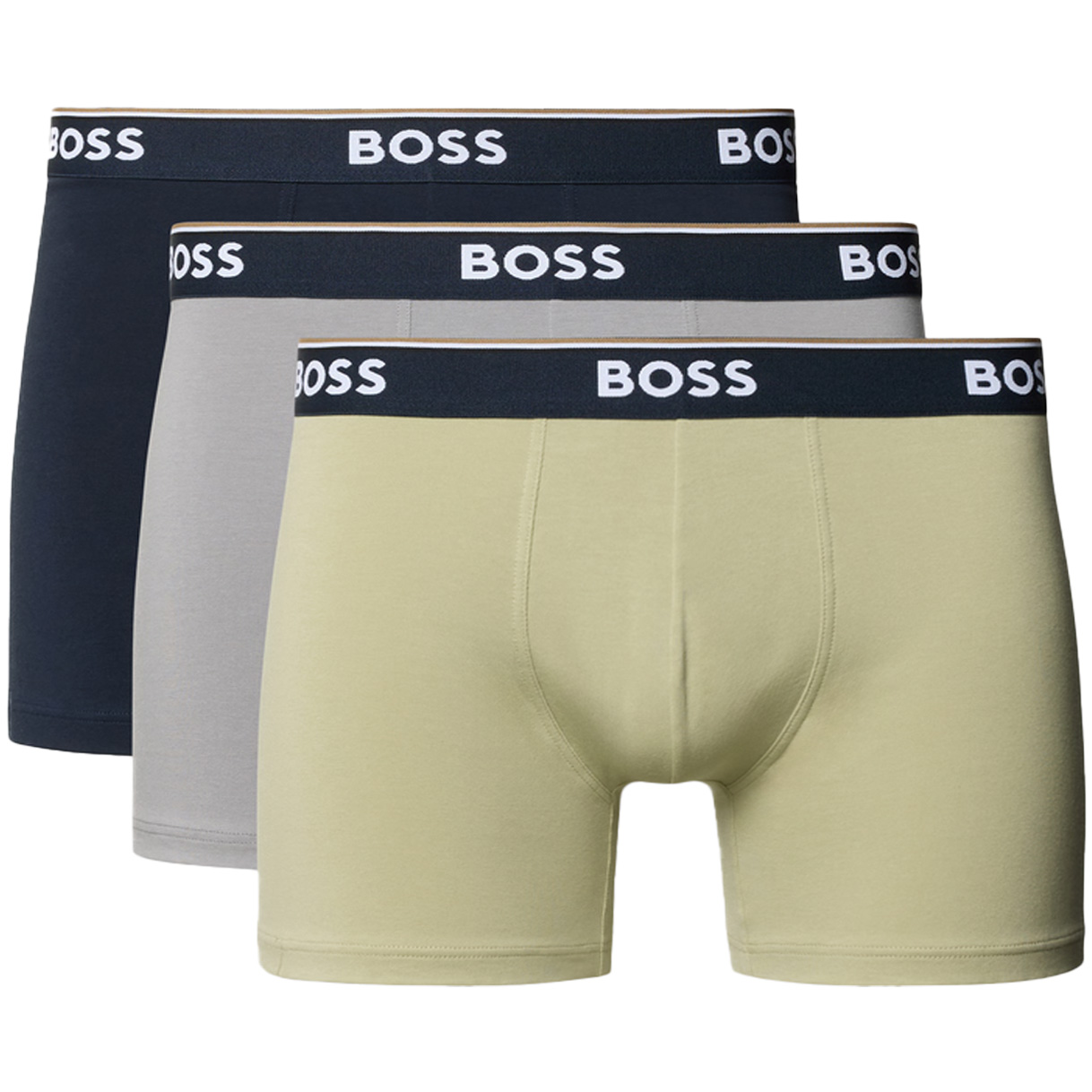 Boss Power boxershorts 3-pack grijs/blauw/khaki
