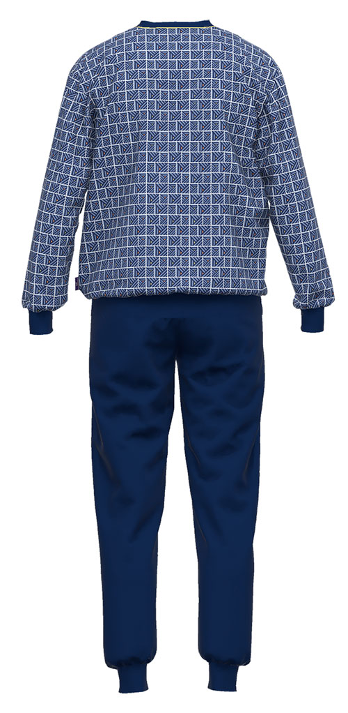 Gotzburg pyjama met boorden blauw achter