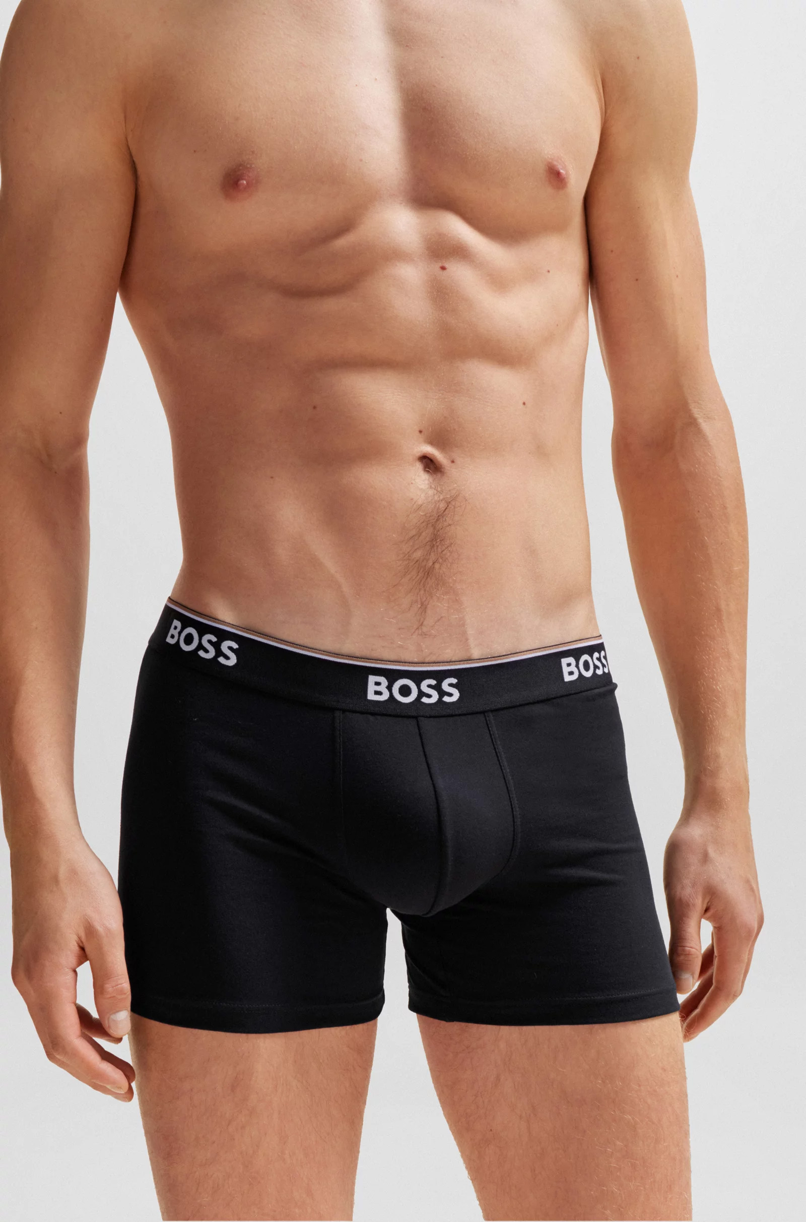 Boss boxershorts Power 3-Pack antraciet-grijs-zwart