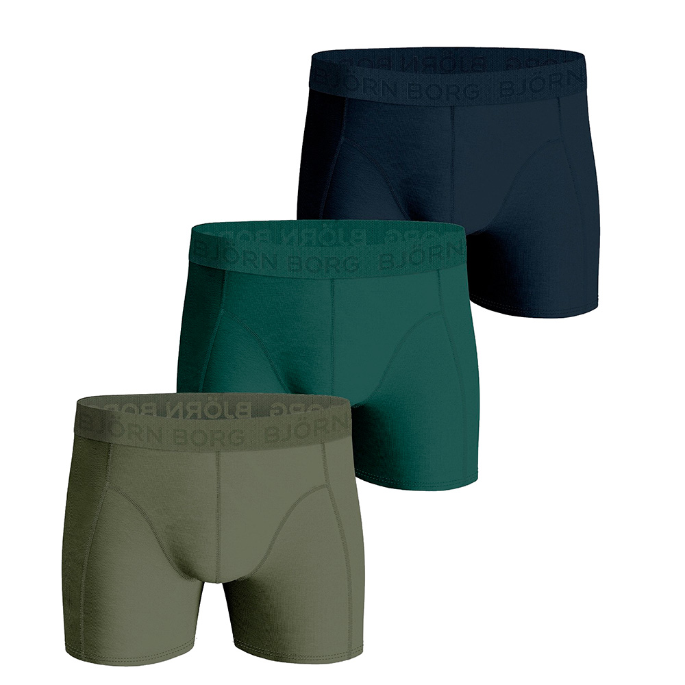 Bjorn Borg boxershorts 3-pack cotton stretch groen-blauw-khaki