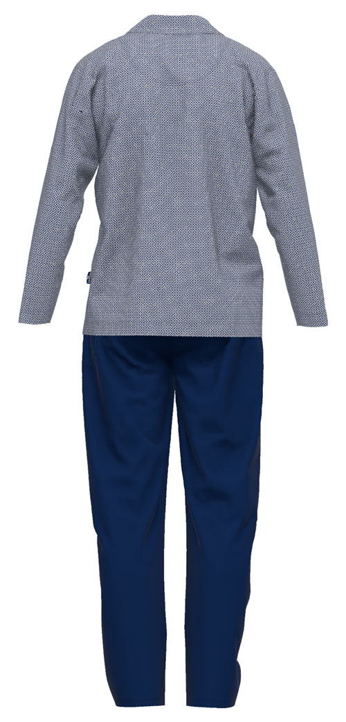 Gotzburg pyjama doorknoop blauw achterkant