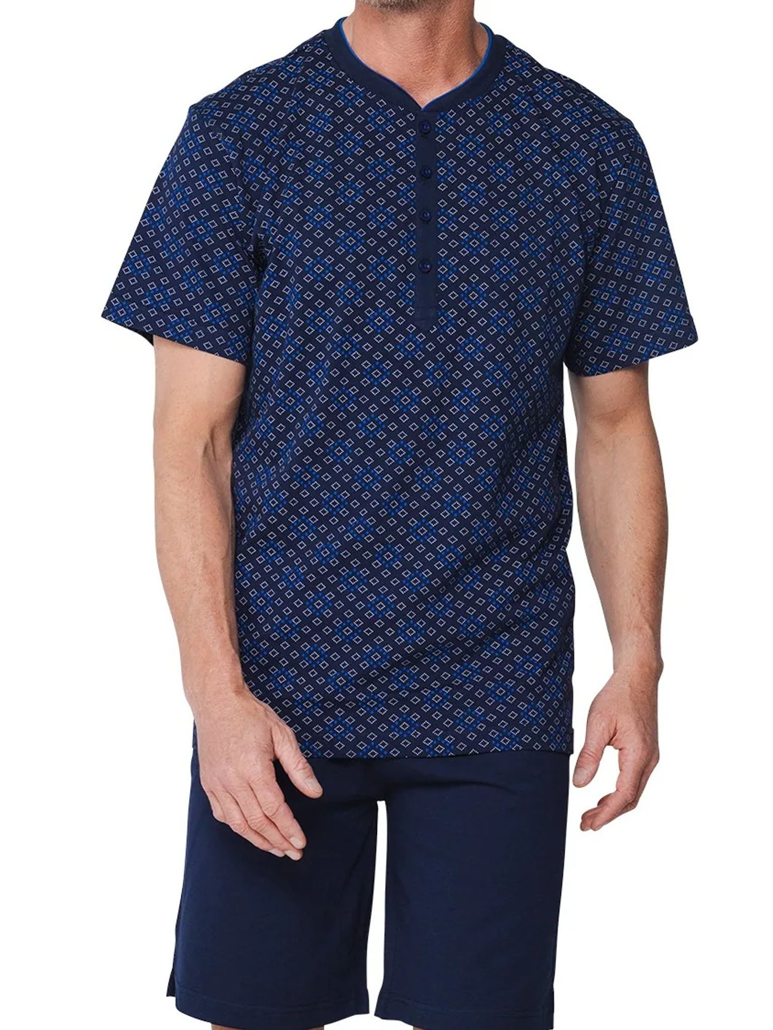 Pastunette Shortama met V-hals blauw 