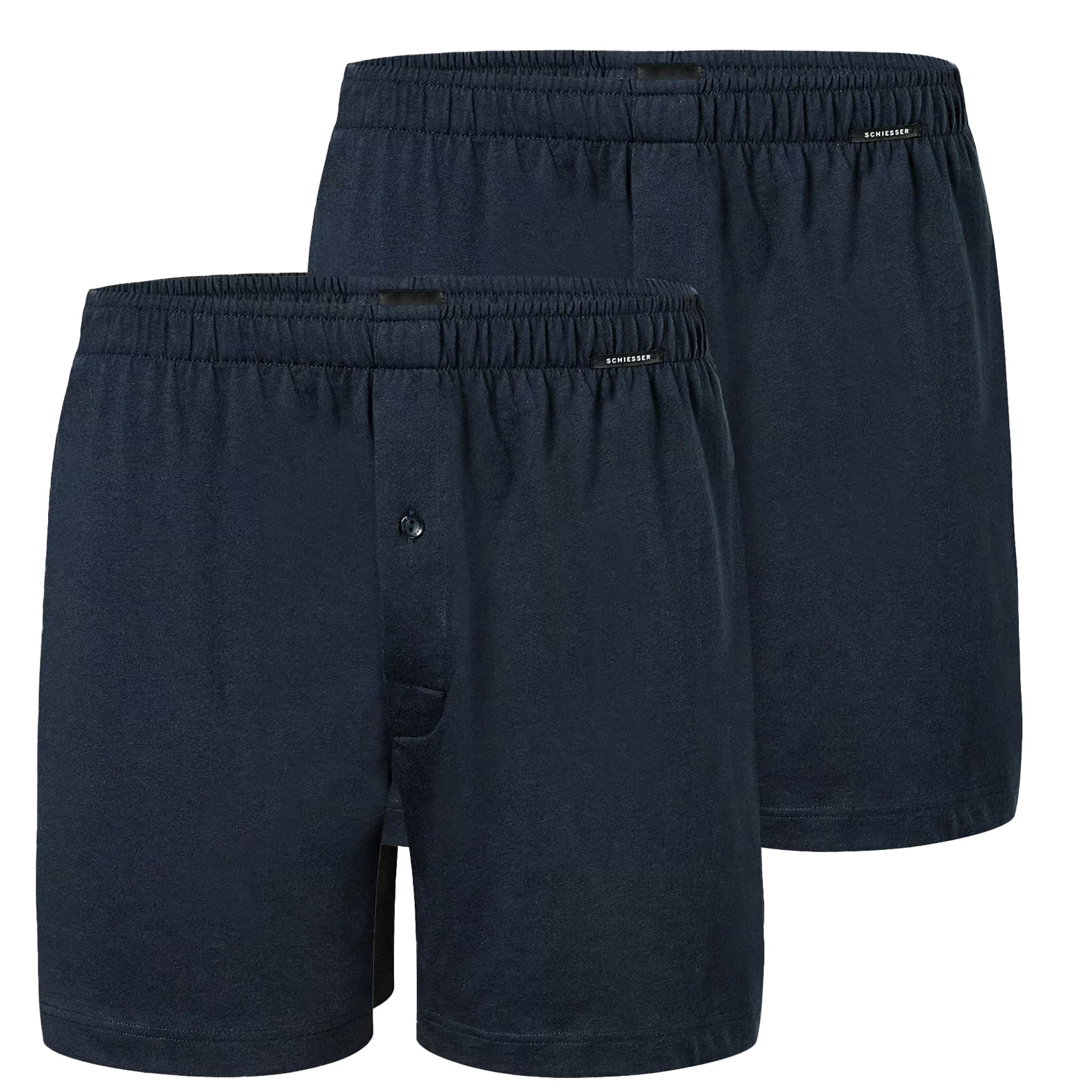 Schiesser Boxers Jersey 2-pack blauw