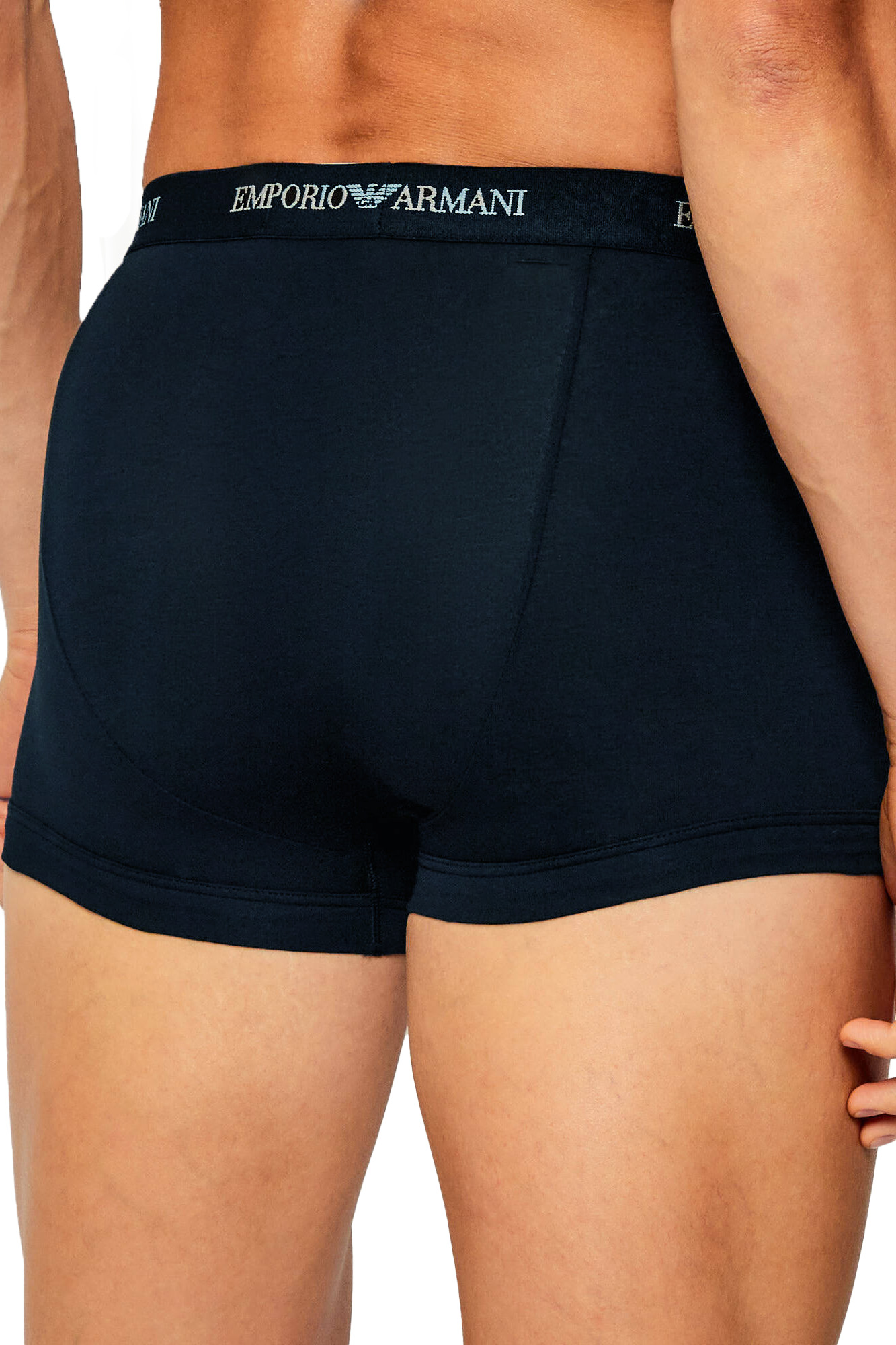 Armani trunk - short met logo band 3-pack blauw