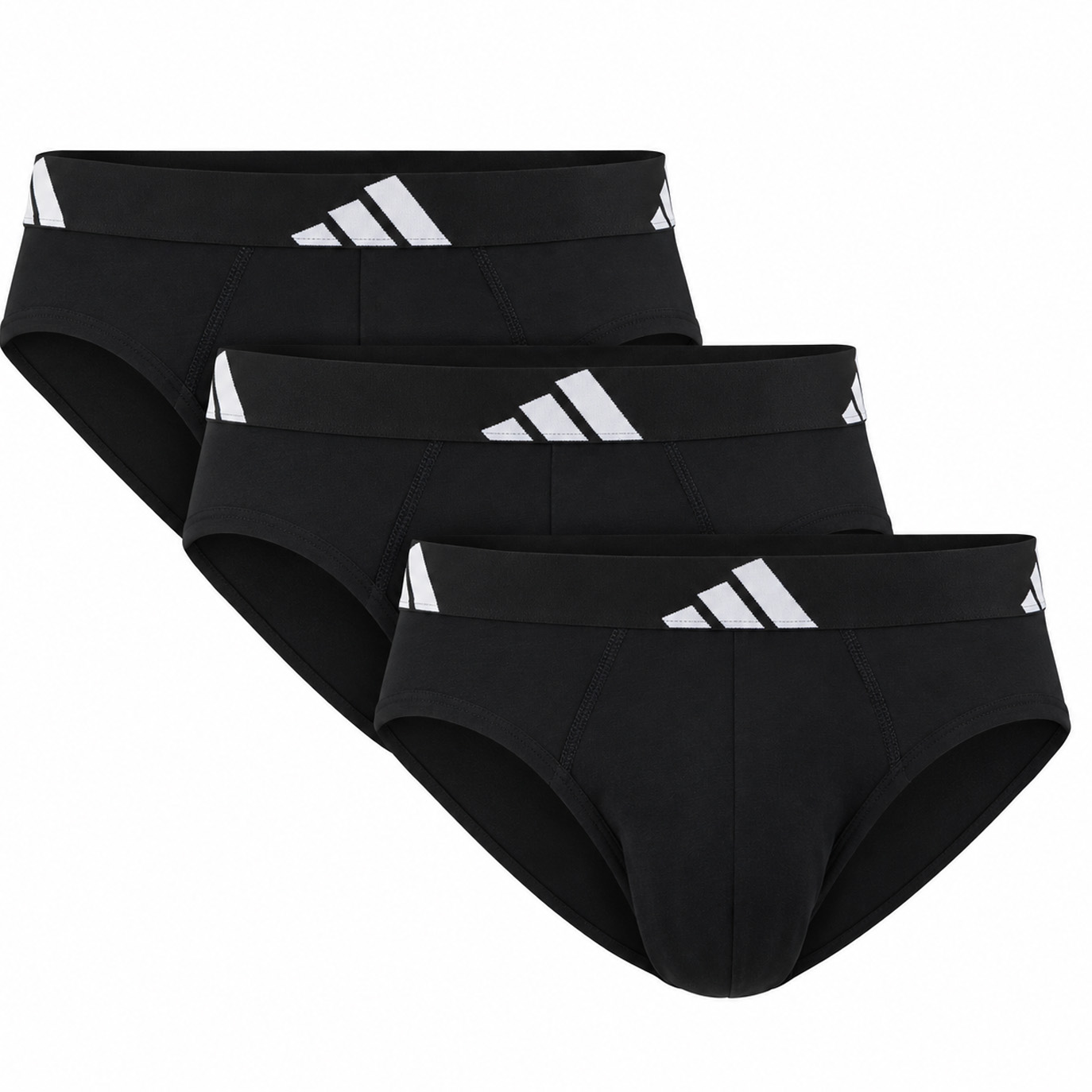 Adidas slips active flex cotton 3 pack zwart