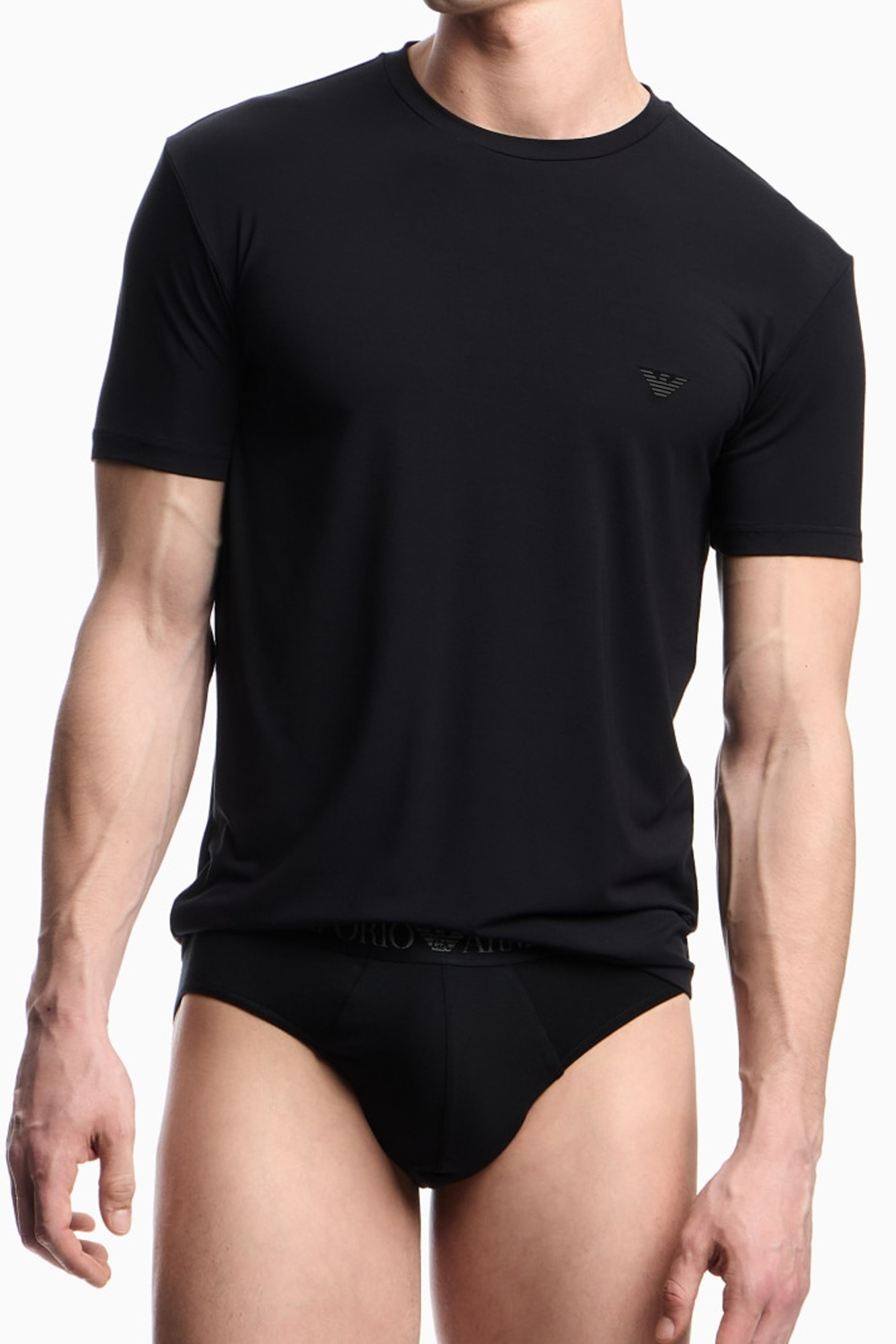 Armani T-shirts met ronde hals 2-pack zwart