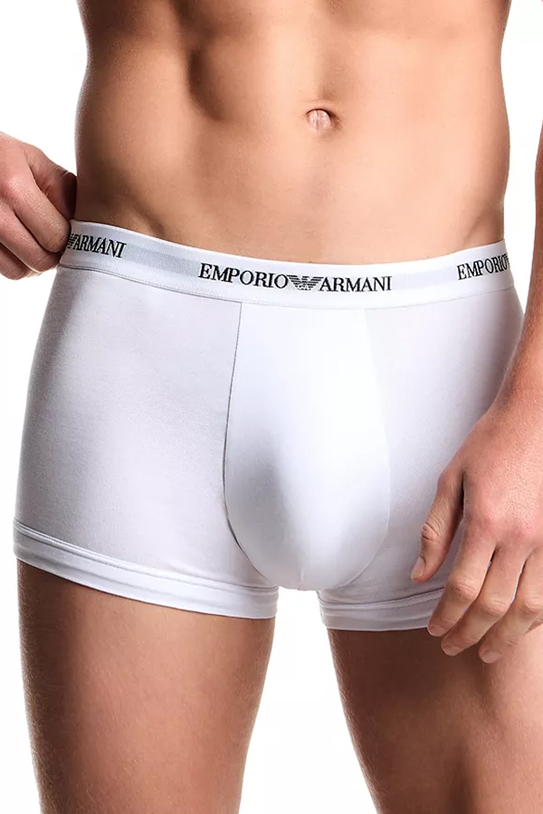 Armani trunk - short met logo band 3-pack wit
