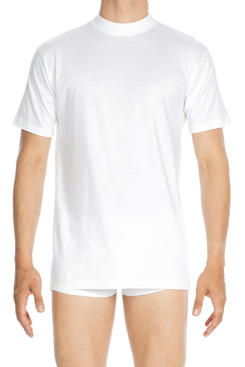 Hom T-shirt Harro met hoge boord wit