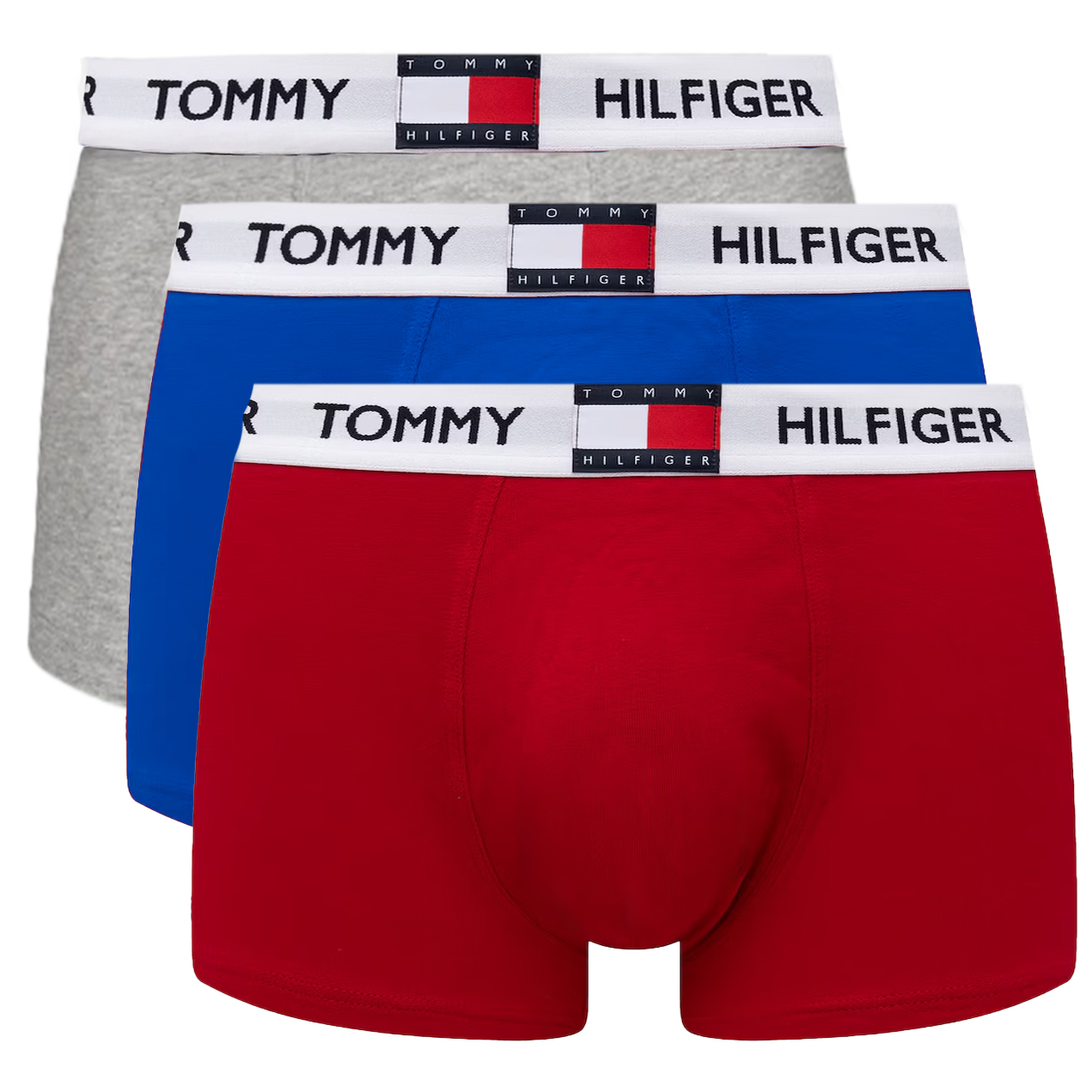 Tommy Hilfiger boxershorts 3-pack rood-blauw-grijs