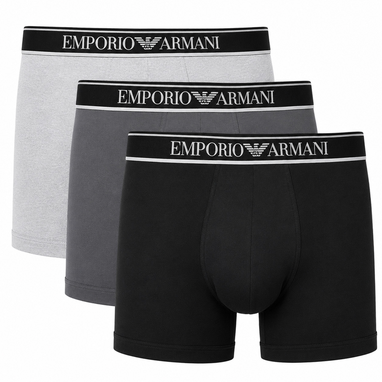 Armani boxershorts 3-pack met Logo band zwart - grijs