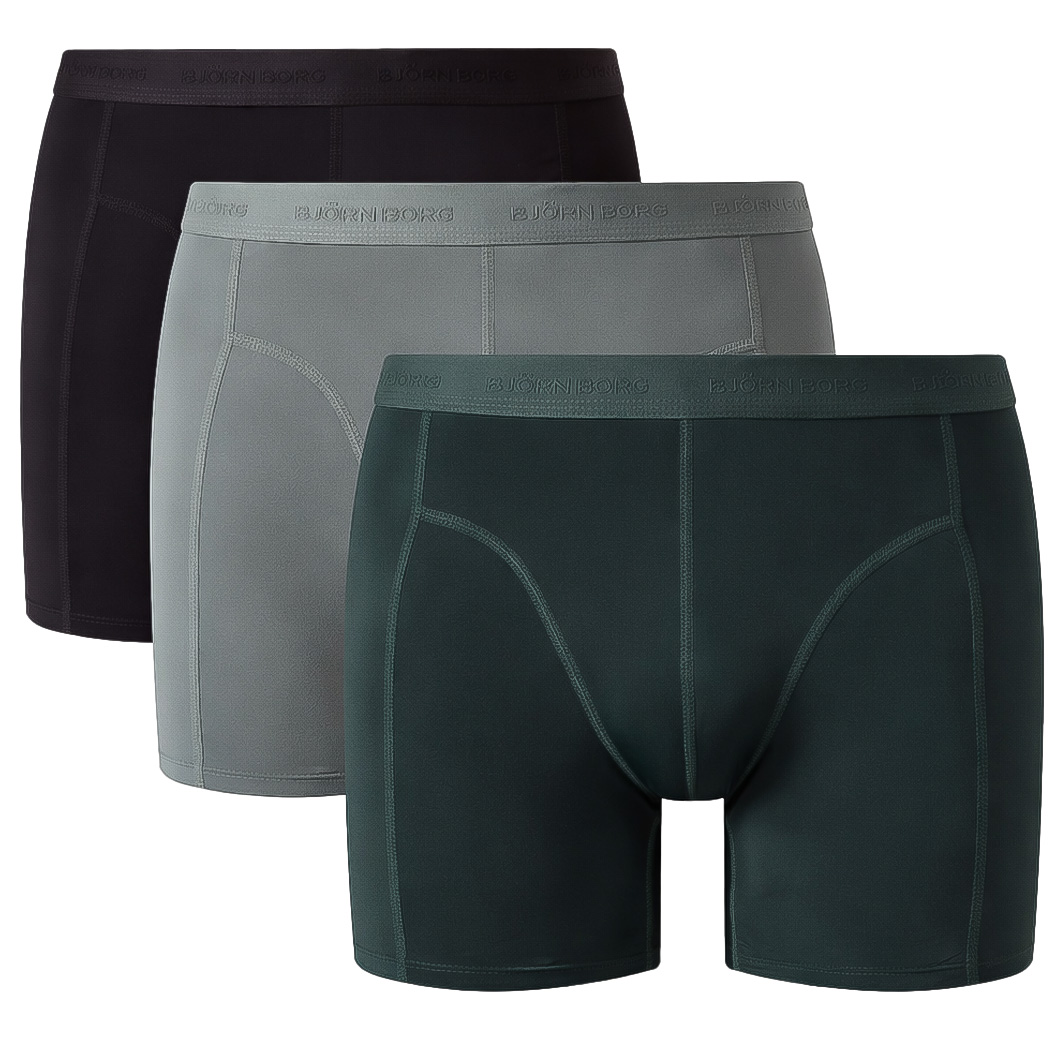 Bjorn Borg microfiber boxershorts 3-pack groen zwart