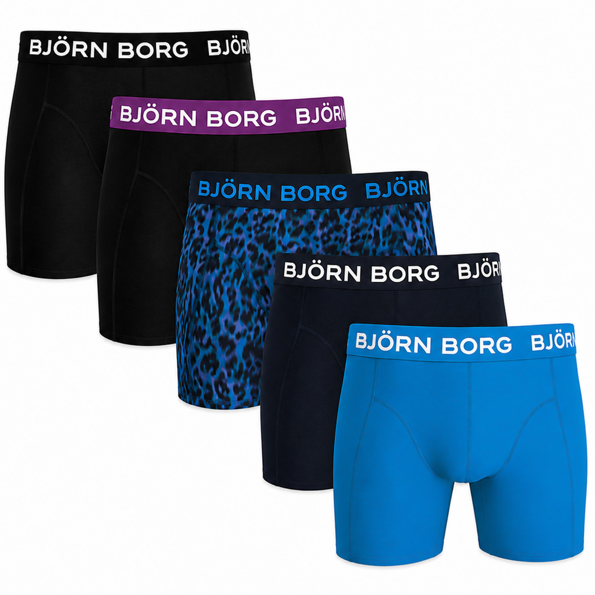 Bjorn Borg boxershorts cotton stretch 5-pack blauw/print