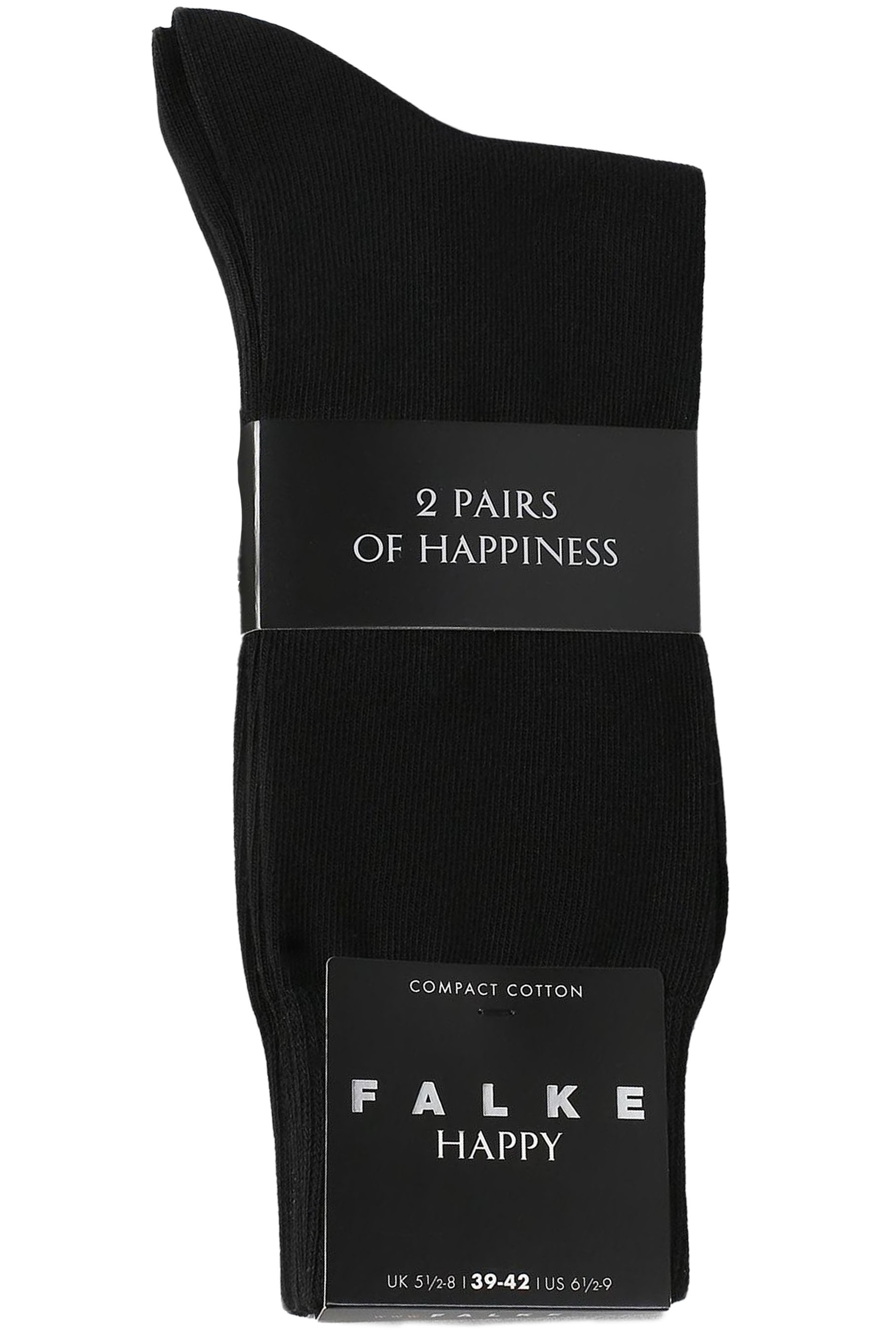 FALKE Happy sokken 2-paar zwart