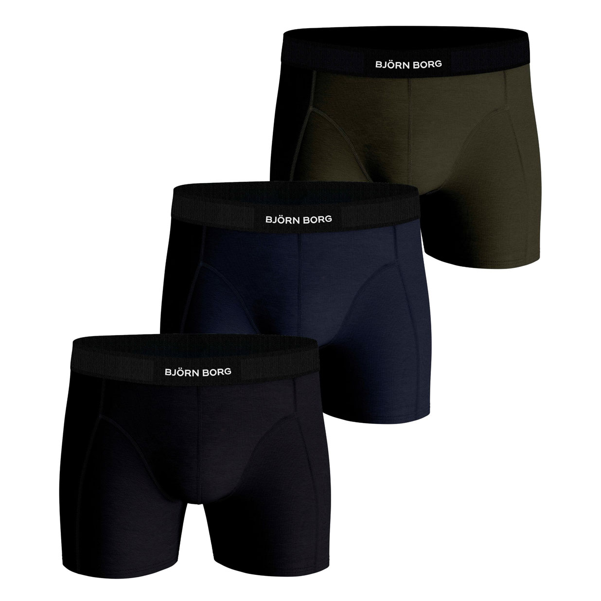 Bjorn Borg boxershorts 3-pack premium cotton zwart-blauw-groen