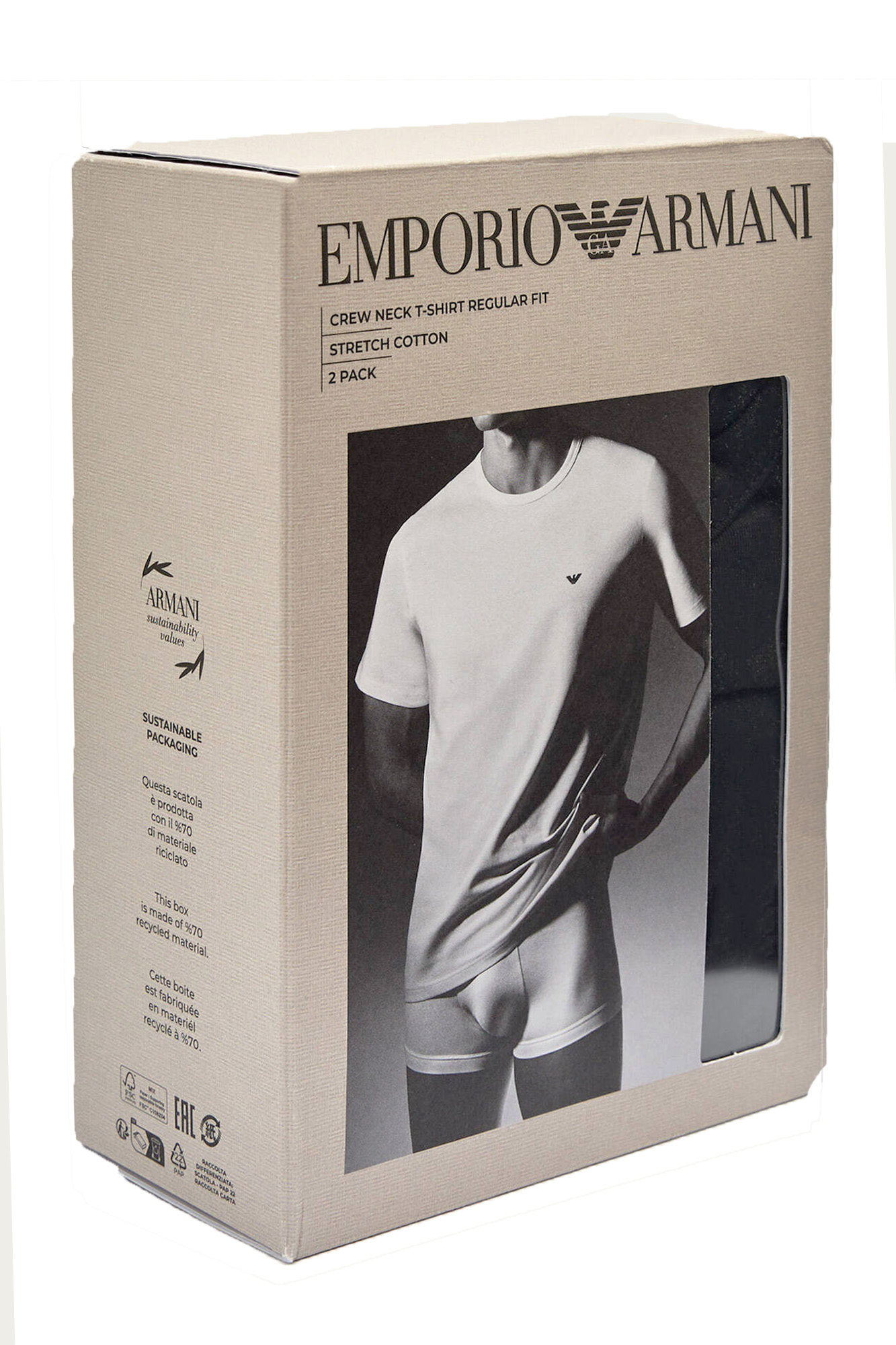 Armani T-shirts met ronde hals 2-pack zwart