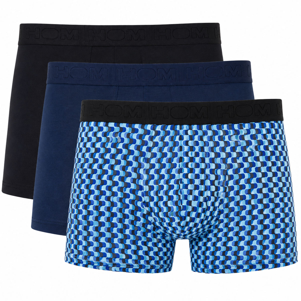 Hom Ho1 boxershorts Daniel 3-pack blauw-zwart