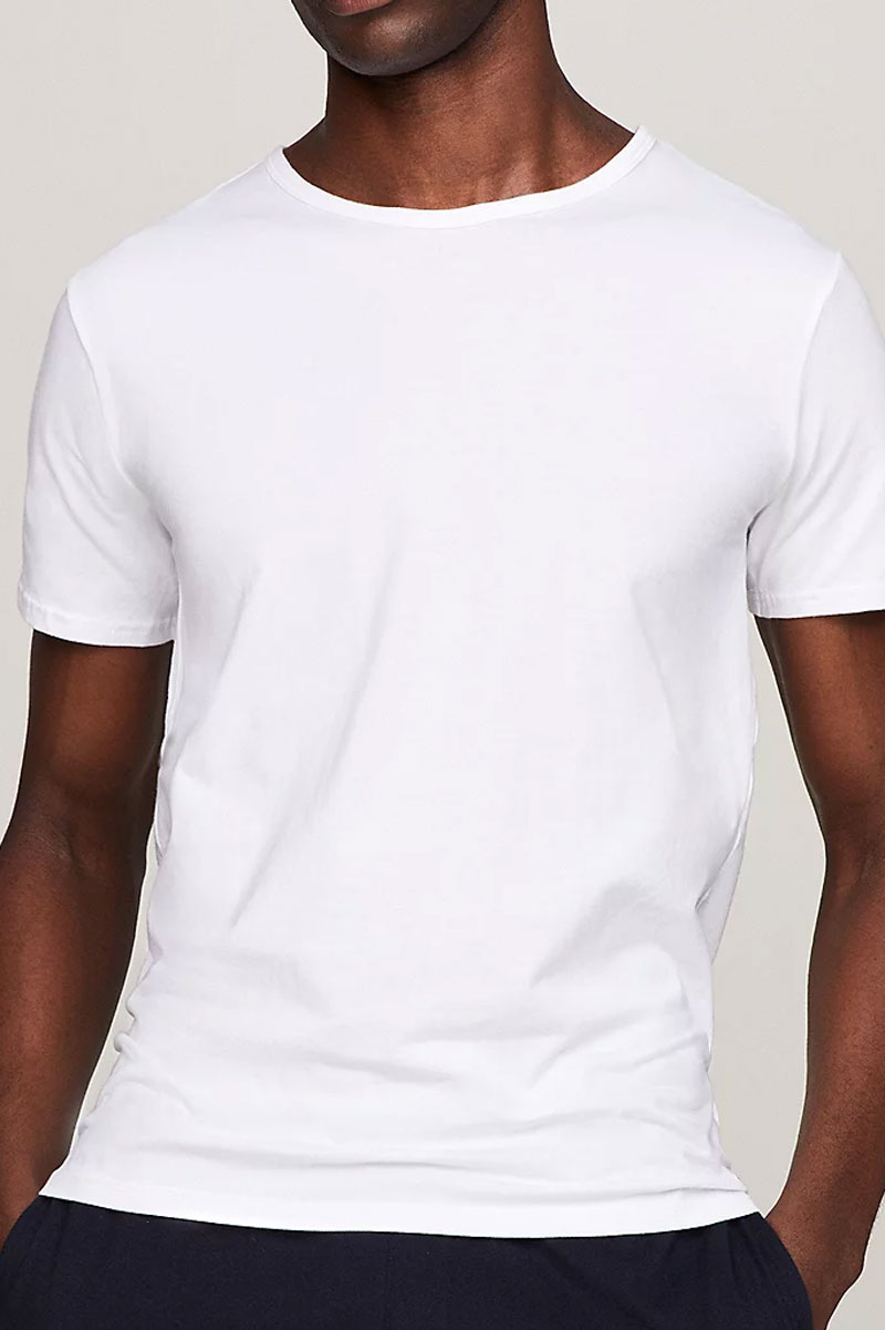 Tommy Hilfiger T-shirts O-hals stretch 3-pack wit