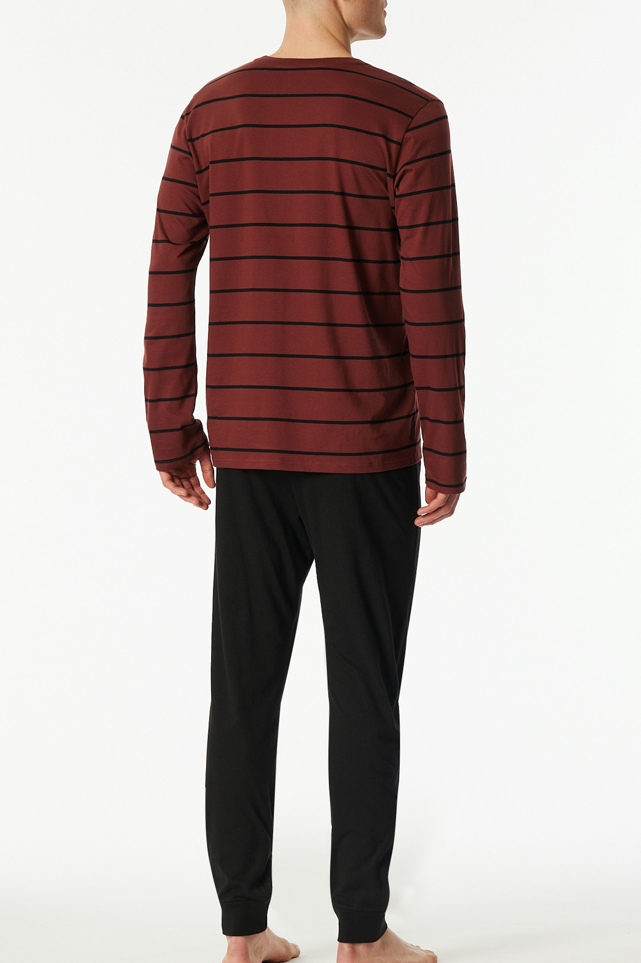 Schiesser Pyjama met knoopjes rood-zwart