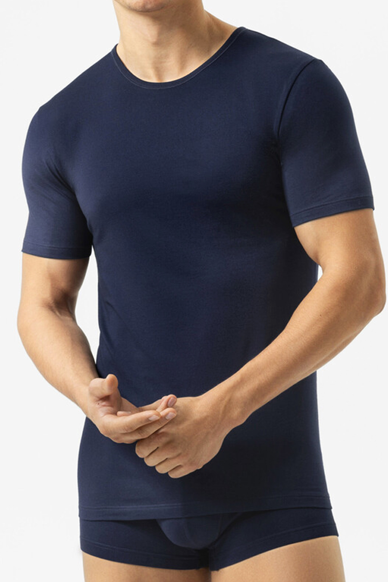 Mey T-shirt dry cotton ronde hals blauw