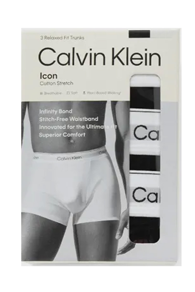 Calvin Klein Icon boxers - trunk 3-pack zwart-wit
