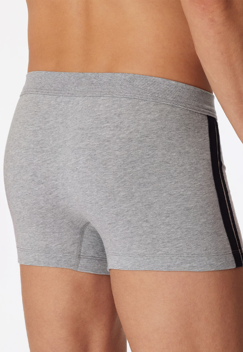 Schiesser Boxershorts 95/5 met stoffen band 3-Pack blauw zwart grijs