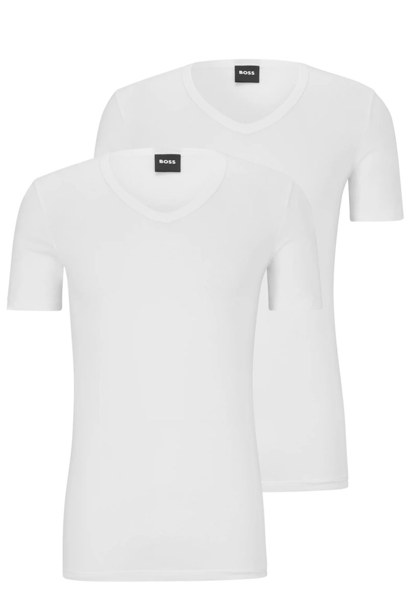 Hugo Boss V-shirt modern slim fit 2-pack wit