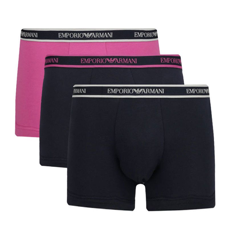 Armani 3-pack boxershorts roze-grijs