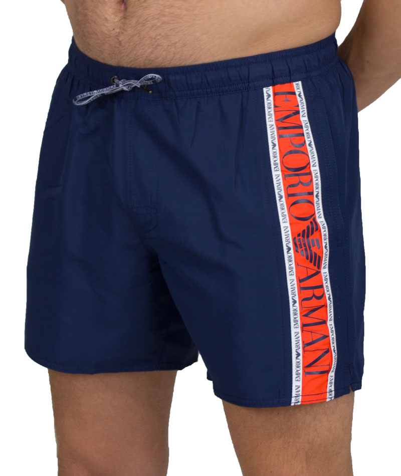 Armani zwembroek blauw zijkant