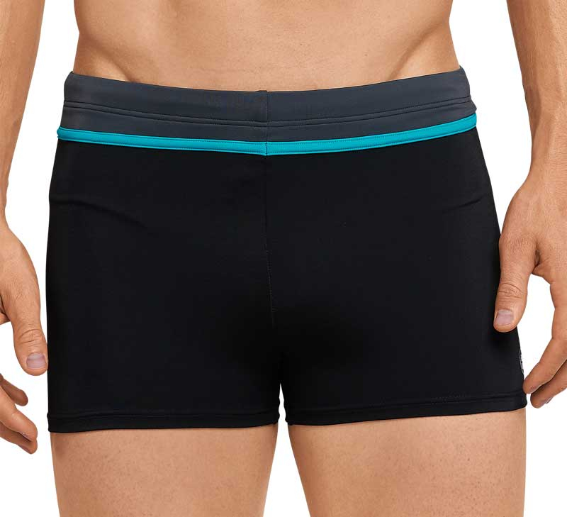 Schiesser Zwemboxer zwart-grijs