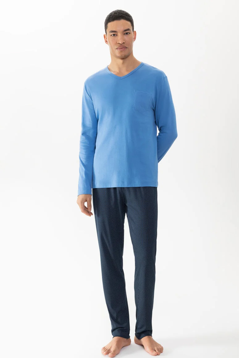 Mey heren pyjama Micro Blue