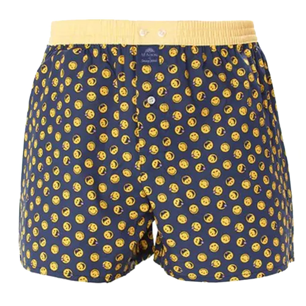 McAlson Boxer met binnenbroek Smiley blauw