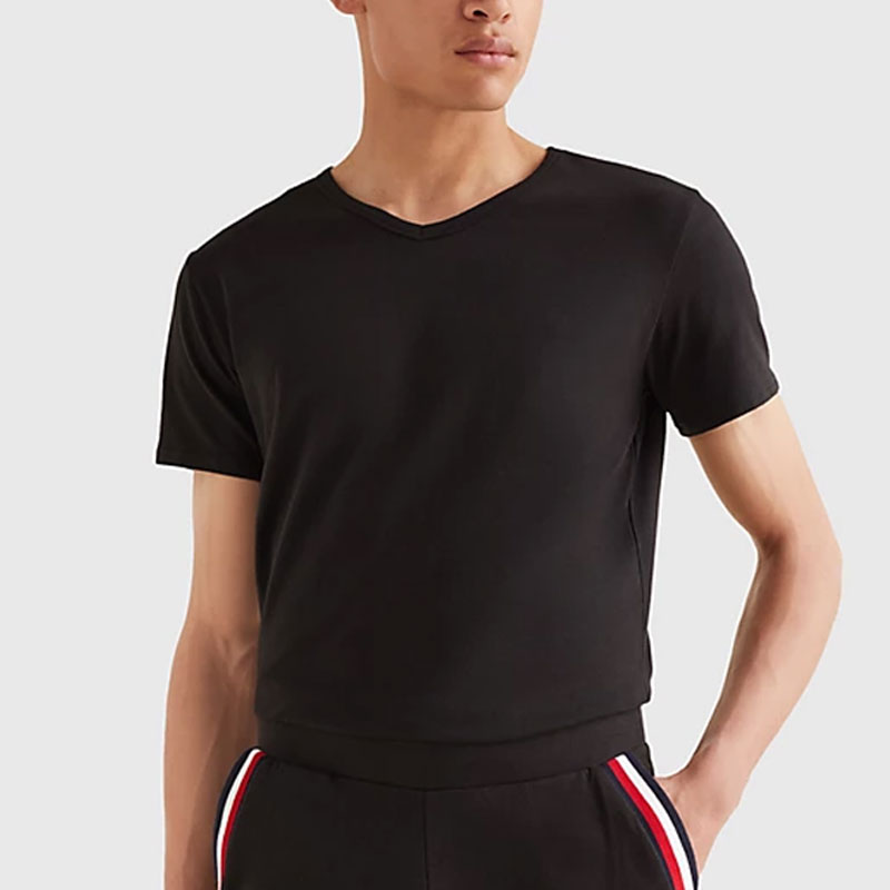 Tommy Hilfiger T-shirts V-hals stretch 3-pack zwart