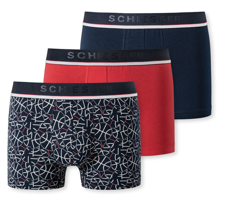 Schiesser boxershorts 3-pack rood