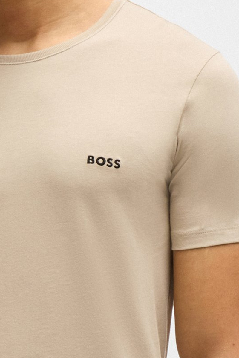 Hugo Boss T-shirt O-hals zwart-groen-beige