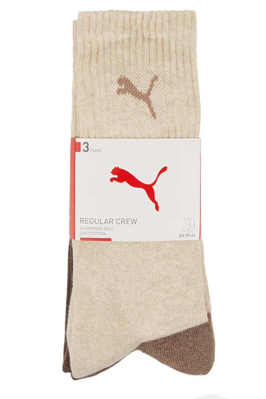 Puma Sportsokken 3-paar bruin melange