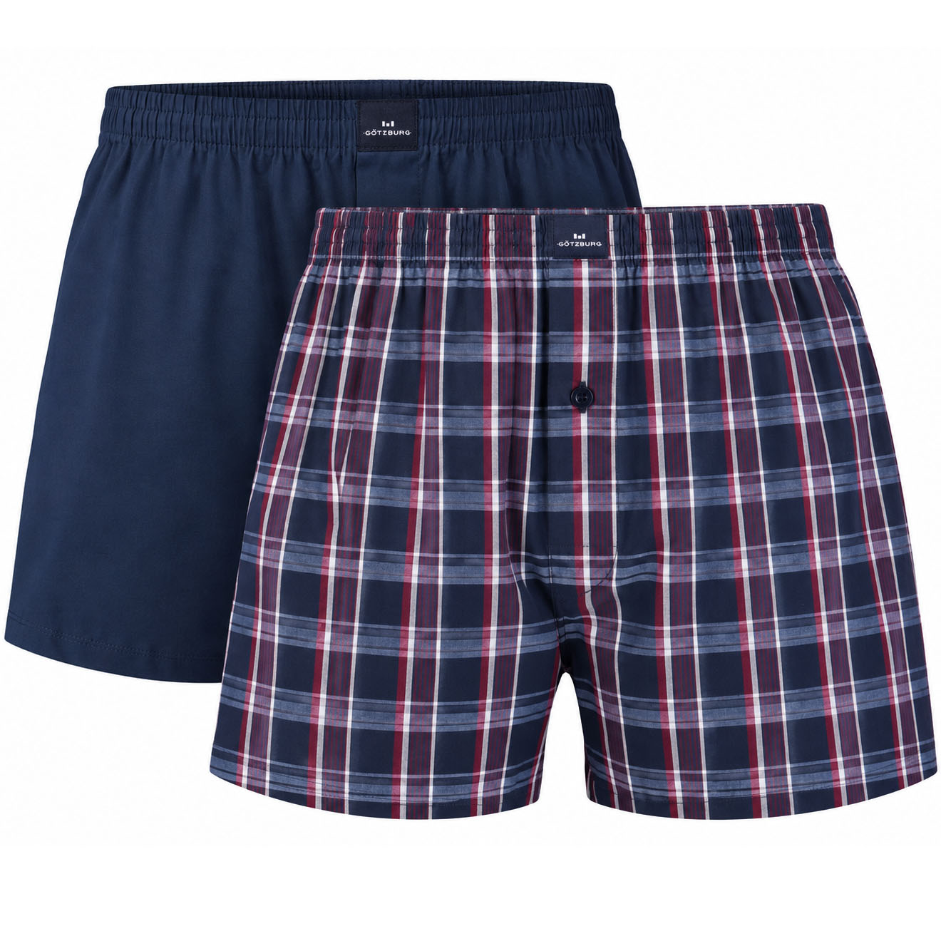 Gotzburg Boxers Clubhouse 2-pack geruit rood-blauw